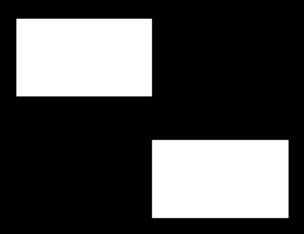 Λευκό Ορθογώνια Μαύρο Φόντο Ευρύ Μαύρο Πεδία Passepartout Billboard — Φωτογραφία Αρχείου