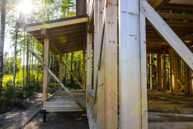 inşaat ve onarım bir ülke özel çerçeve ev, doğa ve uyum.