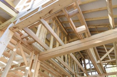 inşaat ve onarım bir ülke özel çerçeve ev, doğa ve uyum.