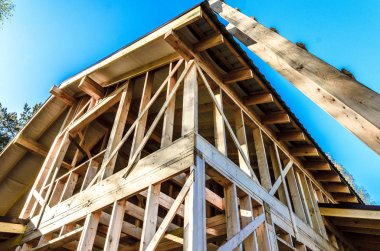 inşaat ve onarım bir ülke özel çerçeve ev, doğa ve uyum.