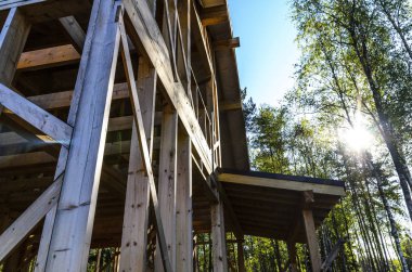 inşaat ve onarım bir ülke özel çerçeve ev, doğa ve uyum.