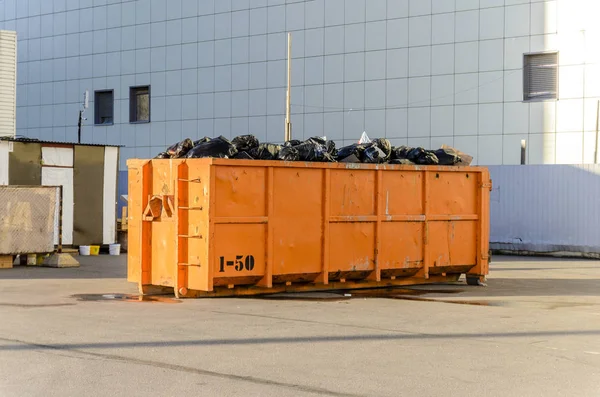 Recycling Garbage Waste Large Orange Container Waste Certain Category Stock Picture