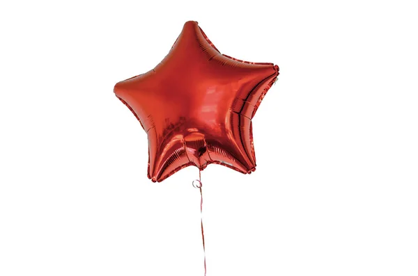 Μπαλόνι Θερμού Αέρα Σχήμα Αστεριού Κόκκινου Χρώματος Λευκό Απομονωμένο Φόντο — Φωτογραφία Αρχείου