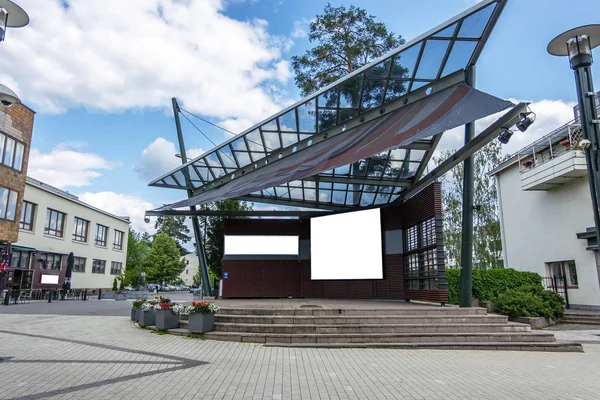 Plakatwand Plakatwand Auf Der Konzertbühne Fertige Attrappe — Stockfoto