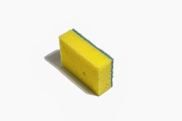 One Dish Washing Sponge White Background — Stock Photo, Image