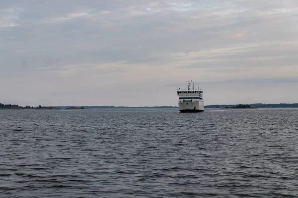 Finland Aland Islands Brando Island August 2019 Τελευταίο Ferry Rushes — Φωτογραφία Αρχείου