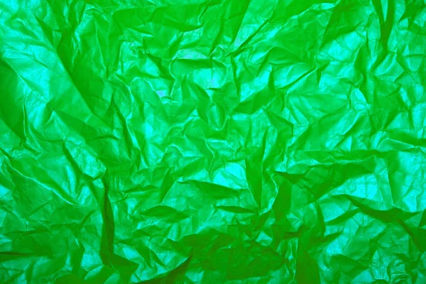 Grüne Zerknitterte Papierstruktur Geprägter Hintergrund — Stockfoto