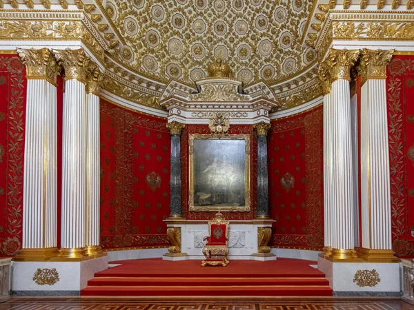 Petersburg Russia February 2020 State Hermitage Museum George Throne Hall — Stock Photo, Image