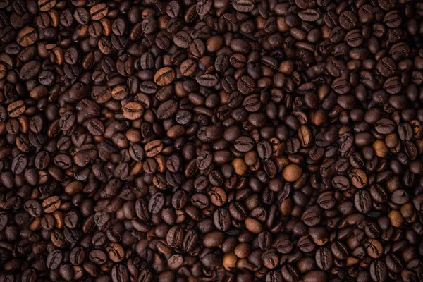 Vacker Kaffebönor Konsistens Enhetlig Bakgrund Rostade Kaffebönor — Stockfoto