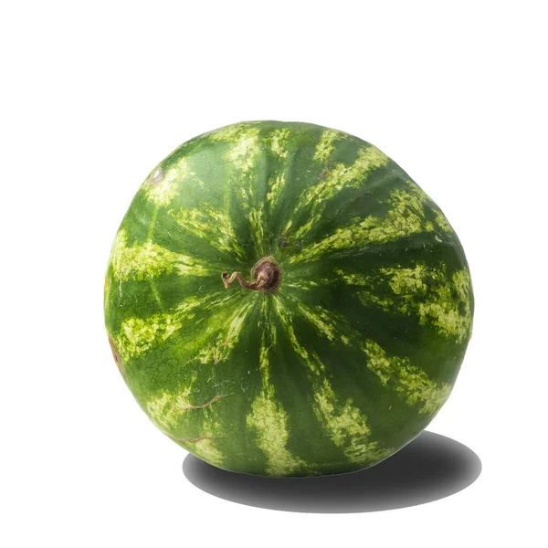 Wassermelone Isolieren Auf Weißem Hintergrund Mit Schattenüberlagerung — Stockfoto