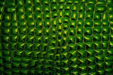 parlak yeşil, asidik soyut arkaplan, parlak düzensiz geometrik şekillerin geleceksel tasarımı.