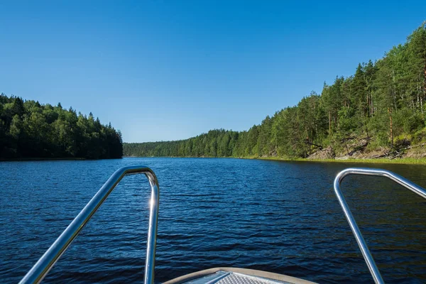 Vue Sur Les Fjords Scandinaves Ciel Bleu Eaux Bleues Claires — Photo