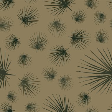 Avuç içi yapraklarının vektör dikişsiz tek renkli deseni 