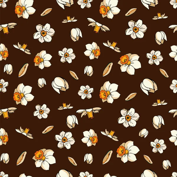 Vektor florale Illustration mit Narzisse — Stockvektor