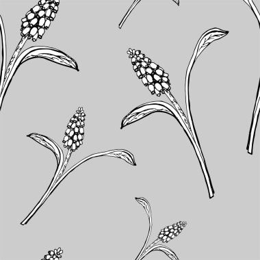 Vektör çiçek illüstrasyon whit otlar