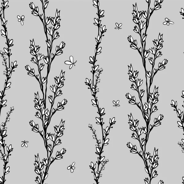 Vektor florale Illustration mit Kräutern — Stockvektor