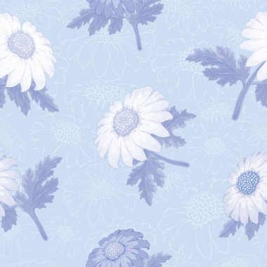 Vektör krizantem. Altın papatya çiçek dikişsiz desen. 