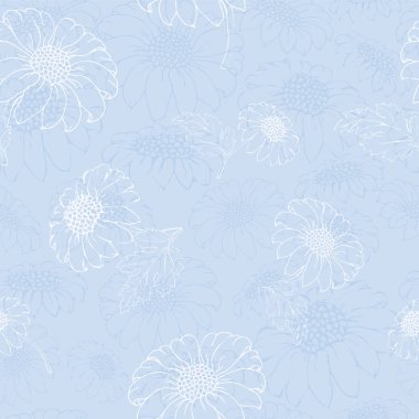 Vektör krizantem. Altın papatya çiçek dikişsiz desen. 