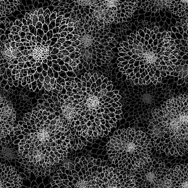 Vektör krizantem. Altın papatya çiçek dikişsiz desen. 