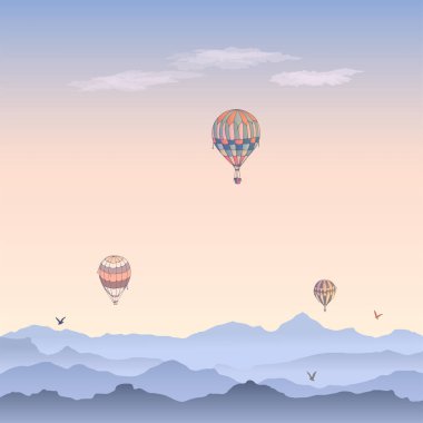 Balonlar vektör kartı. 