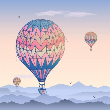 Balonlar vektör kartı. 