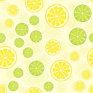 Meyve dilimleri ile vektör dikişsiz desen.