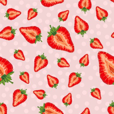 Meyve dilimleri ile vektör dikişsiz desen.