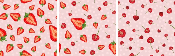 Modèle sans couture vectoriel avec des tranches de fruits . — Image vectorielle