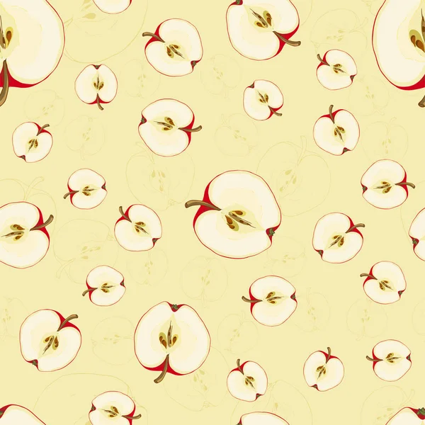 Modèle sans couture vectoriel avec des tranches de fruits . — Image vectorielle