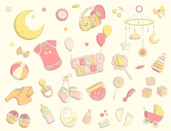 Yenidoğan bebek temalı Doodle seti.