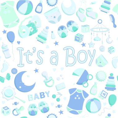 vektör bebek duş davet