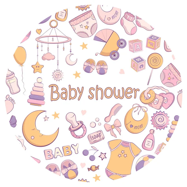 Vektor Baby Shower hostess ajándék — Stock Vector