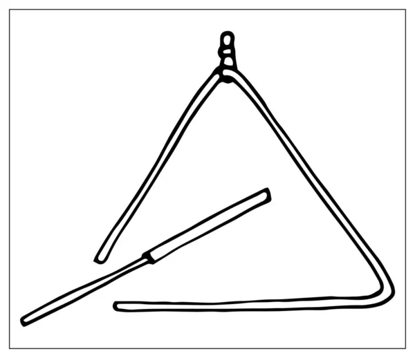 Vektorová pohlednice s trojúhelníkem. Lineární ručně kreslená ilustrace. — Stockový vektor