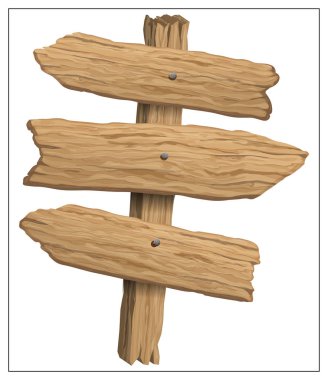 Vektör ahşap pankart, işaretler veya tahtalar.