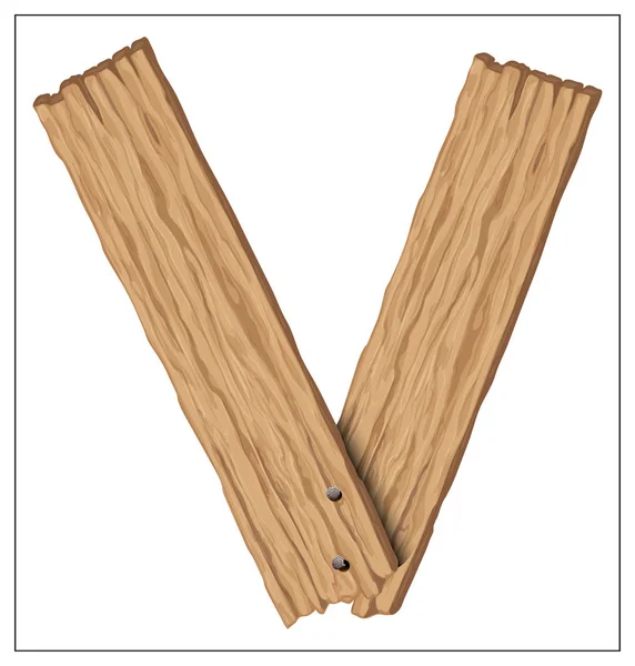 Carta de madera vectorial aislada sobre un fondo blanco . — Vector de stock