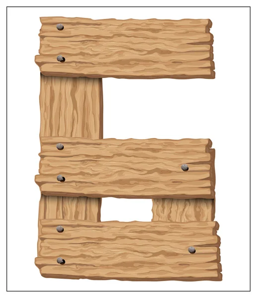Numero di legno vettoriale isolato su sfondo bianco . — Vettoriale Stock