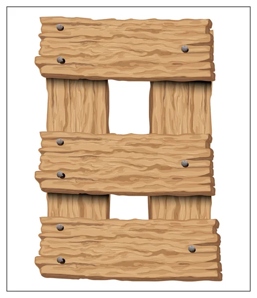 Número de madera aislado vector sobre un fondo blanco . — Archivo Imágenes Vectoriales