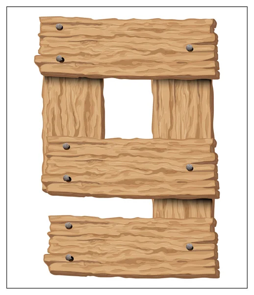Vecteur isolé numéro de bois sur fond blanc . — Image vectorielle