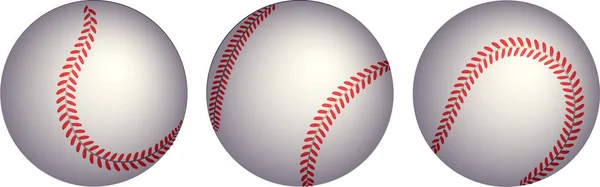 ベクトル野球のアイコンのセット ウェブデザイン アイコン アプリ Uiのための野球ボールの現実的なイラスト 白の独立したストックイラスト — ストックベクタ