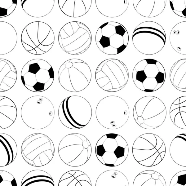 Sportbälle Tragen Ein Nahtloses Muster Flache Vektorabbildung Für Webdesign Logo — Stockvektor