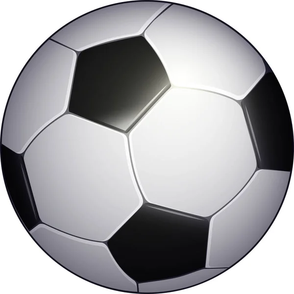 Υψηλή Λεπτομερής Ρεαλιστική Μπάλα Ποδοσφαίρου Λευκό Φόντο Εικονογράφηση Διάνυσμα Μπάλα — Διανυσματικό Αρχείο