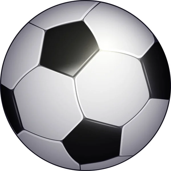 Yüksek Detaylı Gerçekçi Futbol topu beyaz arka planda. Web tasarımı, logo, ikon, uygulama ve UI için futbol topunun vektör illüstrasyonu. İzole hisse senedi çizimi