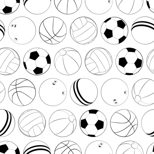 Boules Sport Vectoriel Motif Sans Couture Illustration Vectorielle Plate Pour Illustrations De Stock Libres De Droits