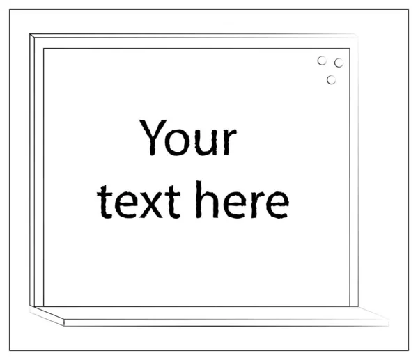 Vektorsilhouette der leeren Tafel-Ikone. Umrissvektorillustration der Schultafel für Logo, Symbol, App, Benutzeroberfläche — Stockvektor