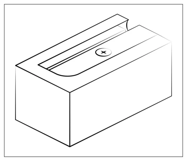 Vektor Silhuett vässare Ikon. Disposition vektor illustration av vässare för penna för webben, logotyp, ikon, app, UI — Stock vektor