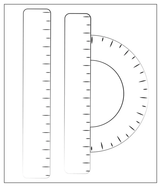 Εικονίδιο οργάνων Vector Silhouette Ruler. Εικονογράφηση διάνυσμα περίγραμμα του ευθύγραμμου χάρακα και μοιρογνωμόνιο για το λογότυπο, app, UI — Διανυσματικό Αρχείο