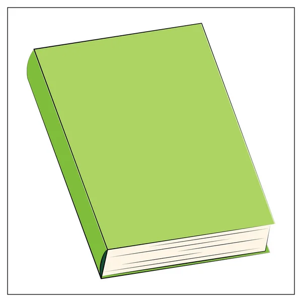 Ícone do Livro Verde do Vetor. Ilustração vetorial plana de livro com uma capa limpa para web design, logotipo, ícone, aplicativo, interface de usuário — Vetor de Stock