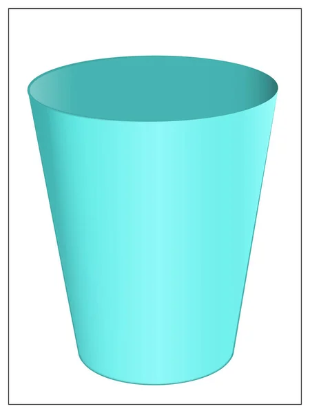 Icona in vetro semplice blu vettoriale. Flal vettoriale illustrazione di vetro vuoto semplice per web design, logo, icona, app, UI — Vettoriale Stock