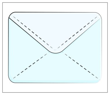 Vektör açık mavi zarf simgesi. Zarf satırı simgesi, mesaj, posta, e-posta, harf sembolü. Düzenlenebilir felç. Web tasarımı, logosu, simgesi, uygulaması, UI için Vektör Düz illüstrasyonu.