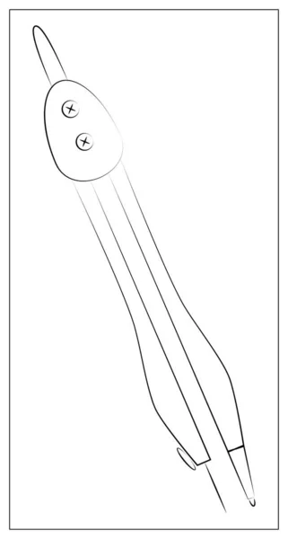 Vecteur Boussole Icône Ligne Séparation Instrument Scolaire Pour Dessiner Des — Image vectorielle